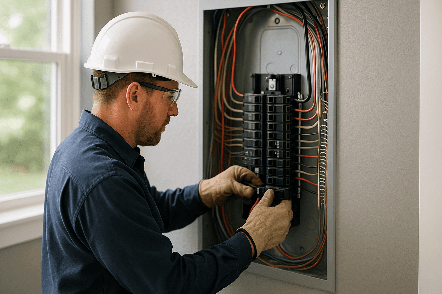 Modern electrical panel installation by professional